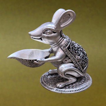 Elegant Silver-Plated Mushak with Diya
