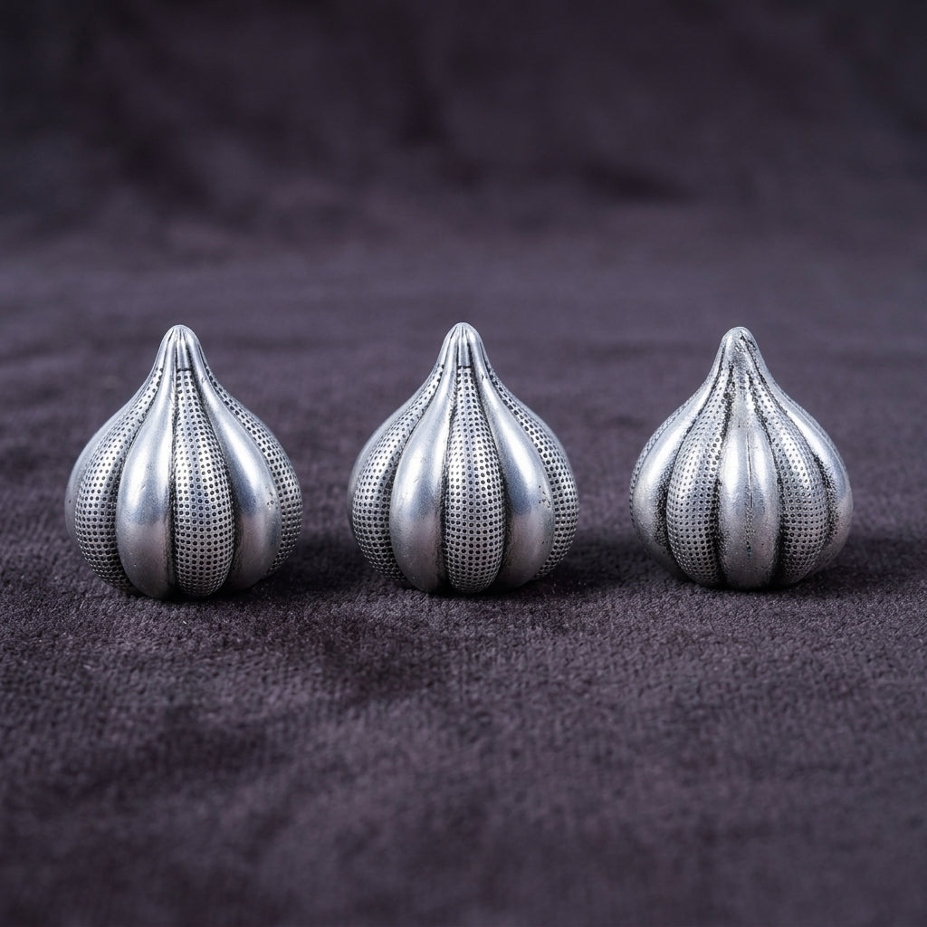 Modak Set of 3 in Pure Silver Plating