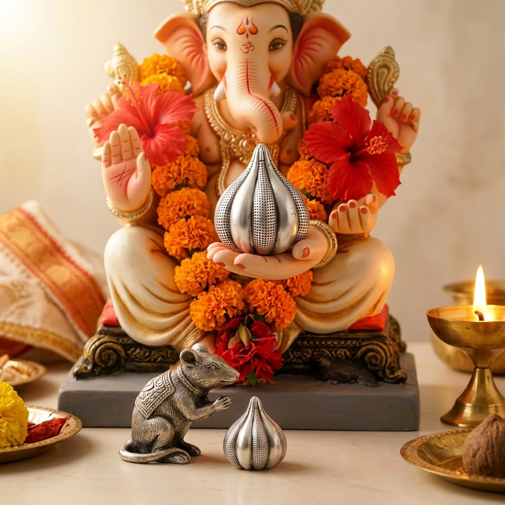 Modak Set in Pure Silver Plating