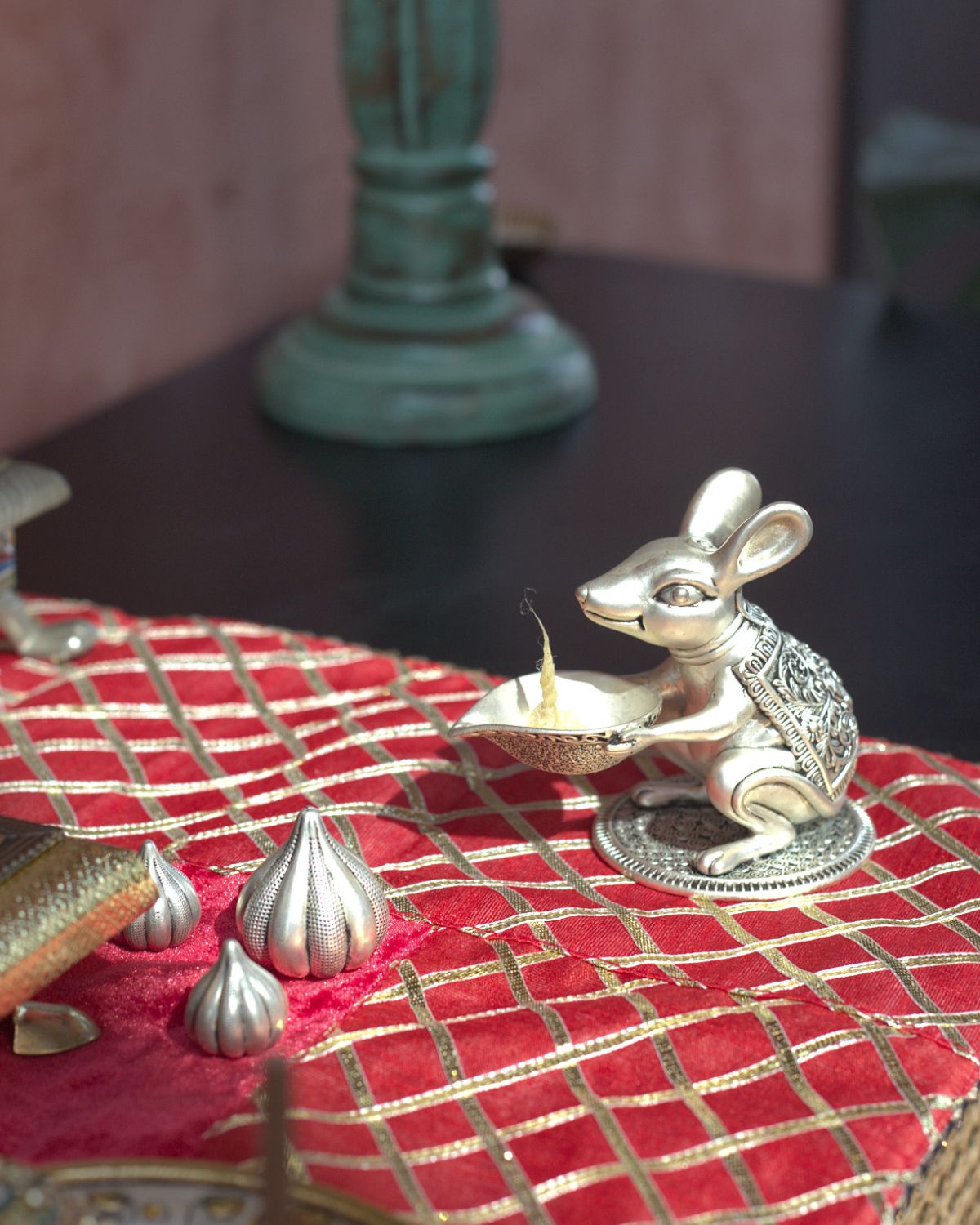 Mushak Diya in Pure Silver Plating