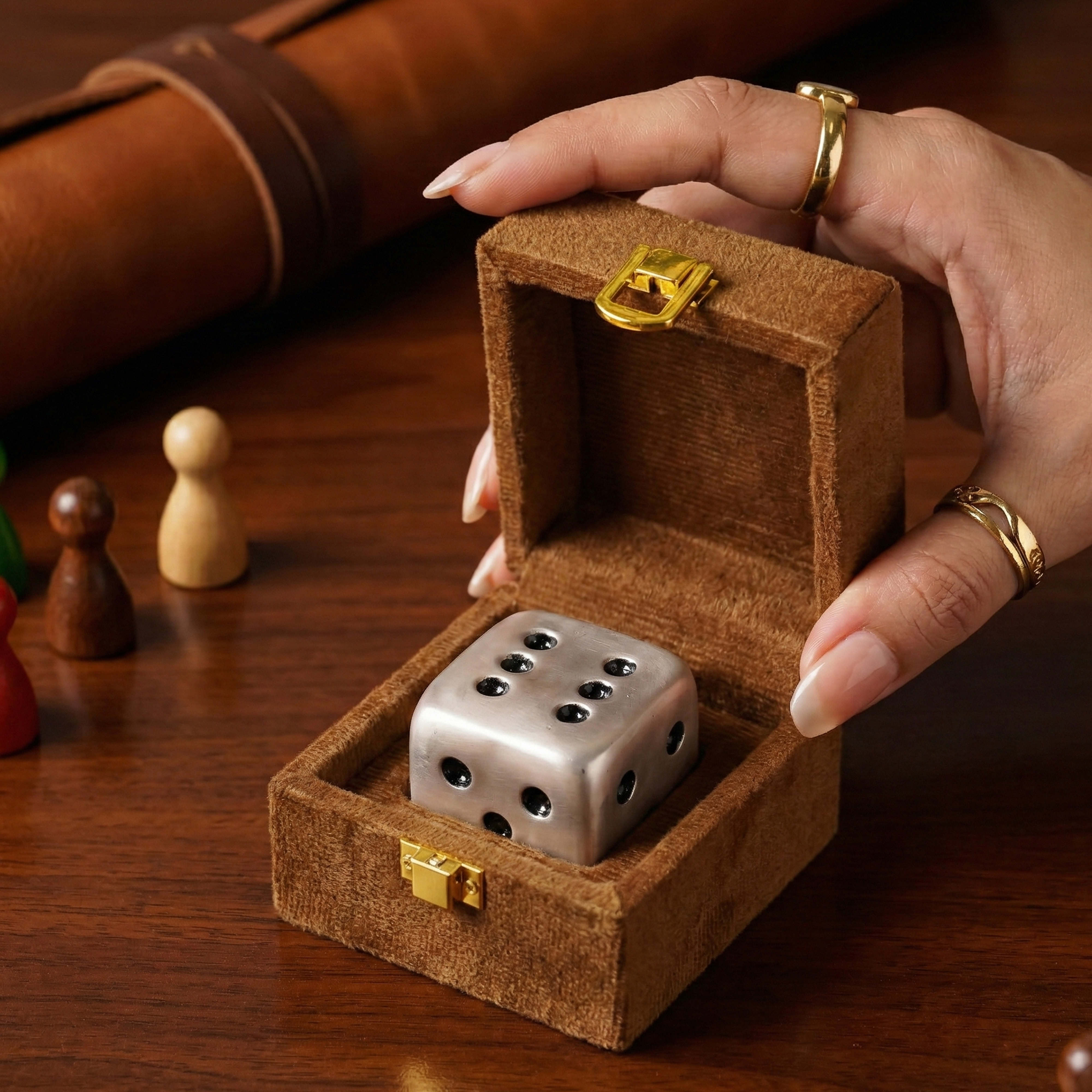 Pure Silver Plated Brass Dice Paperweight | Luxury Oversized Casino Die Sculpture | Premium Desk Decor & Executive Gift
