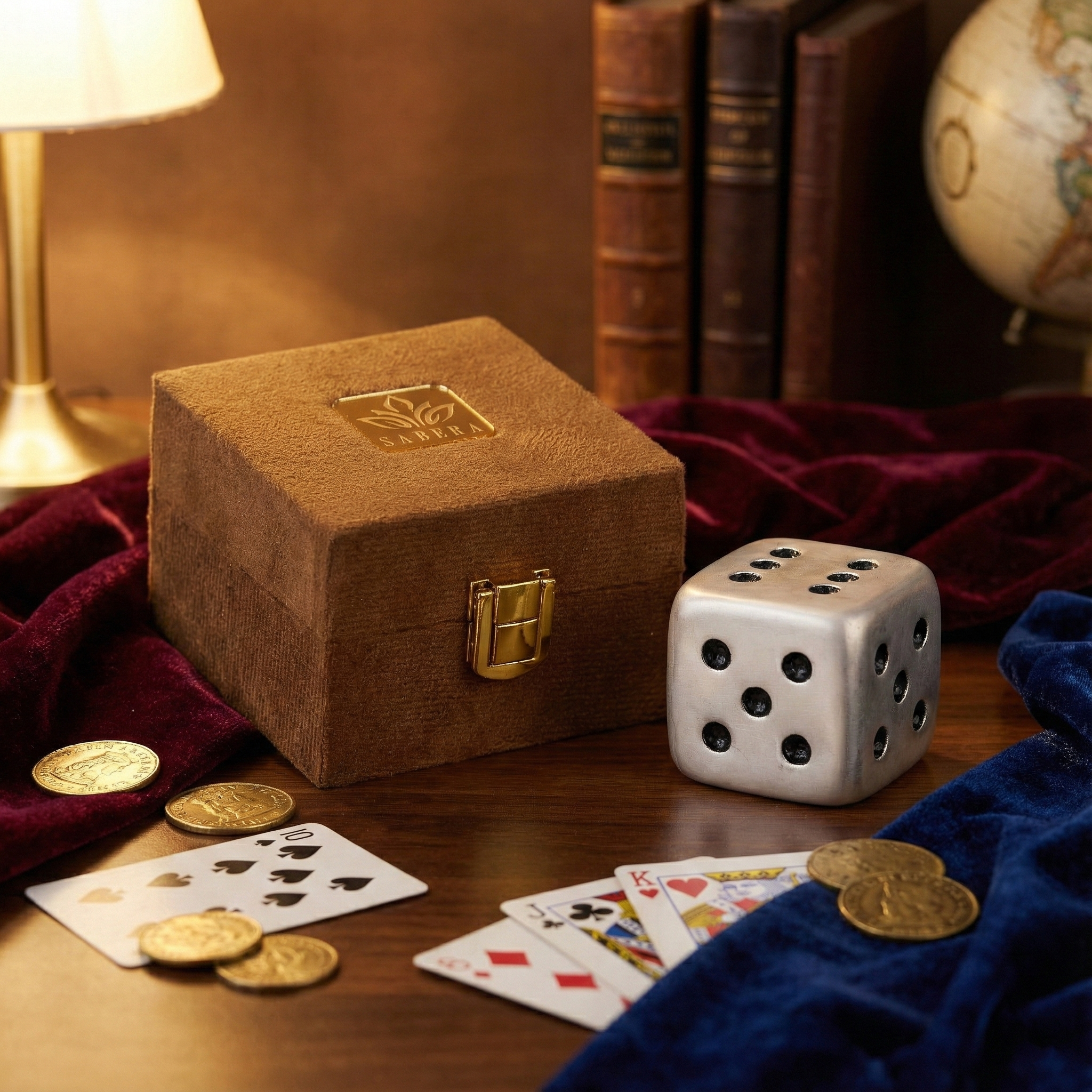 Pure Silver Plated Brass Dice Paperweight | Luxury Oversized Casino Die Sculpture | Premium Desk Decor & Executive Gift