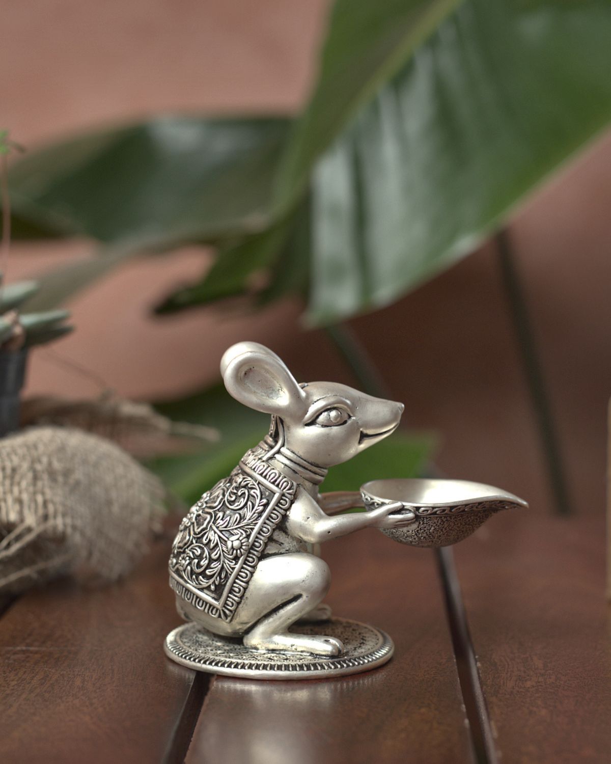 Mushak Diya in Pure Silver Plating
