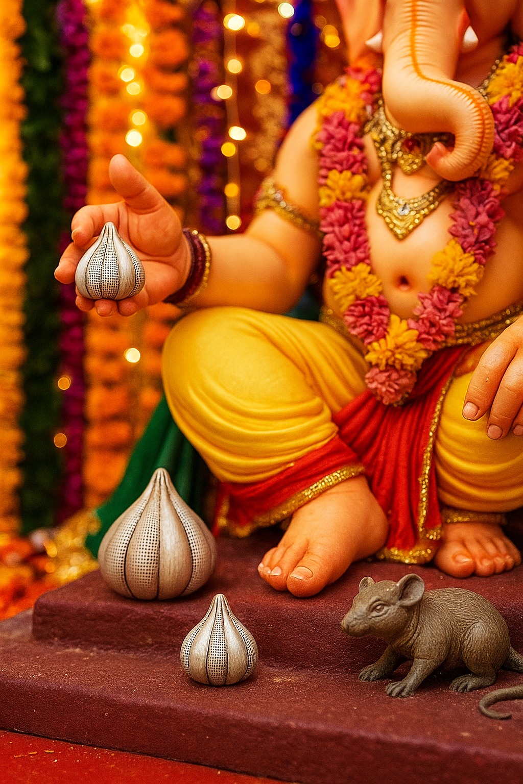 Set of Three Silver Modaks – Tranquil Blessings by Sabera