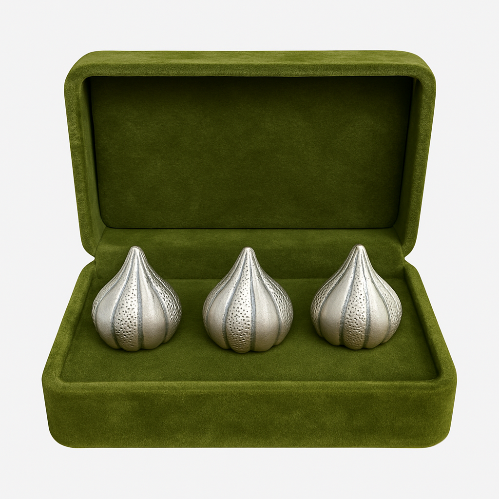 Set of Three Silver Modaks – Tranquil Blessings by Sabera