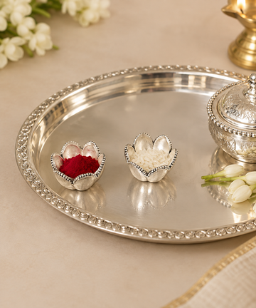 Kamal Katori Set of 2 in Pure Silver Plating