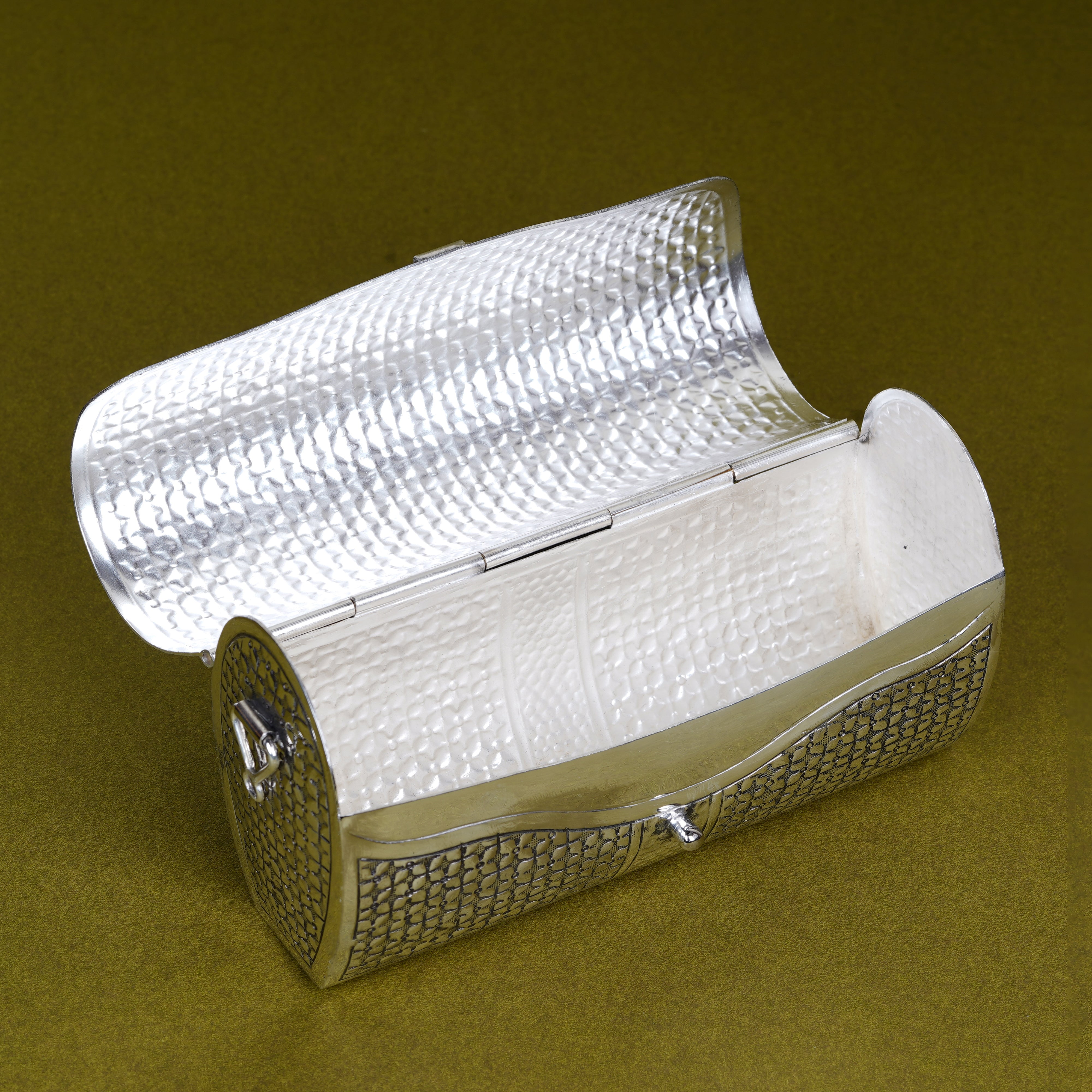 Pure Silver Plated Brass Filigree Clutch Purse | Luxury Geometric Pattern Metal Evening Bag | Premium Artisan Statement Accessory