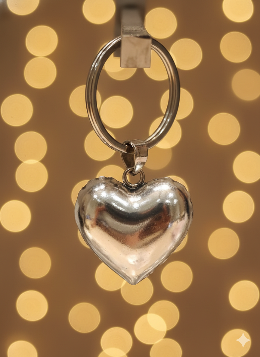 Sabera Silver Heart Keyring – Customizable Love Keepsake