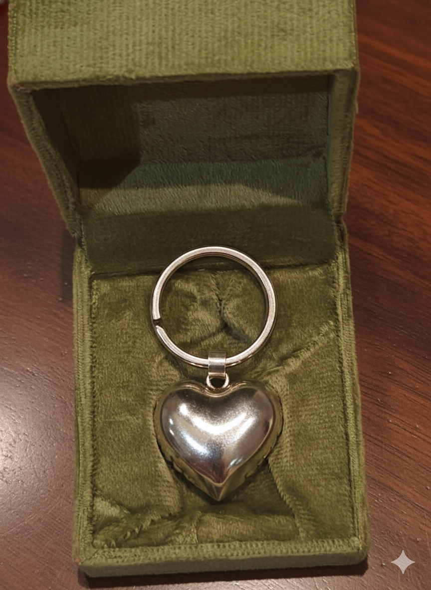 Sabera Silver Heart Keyring – Customizable Love Keepsake