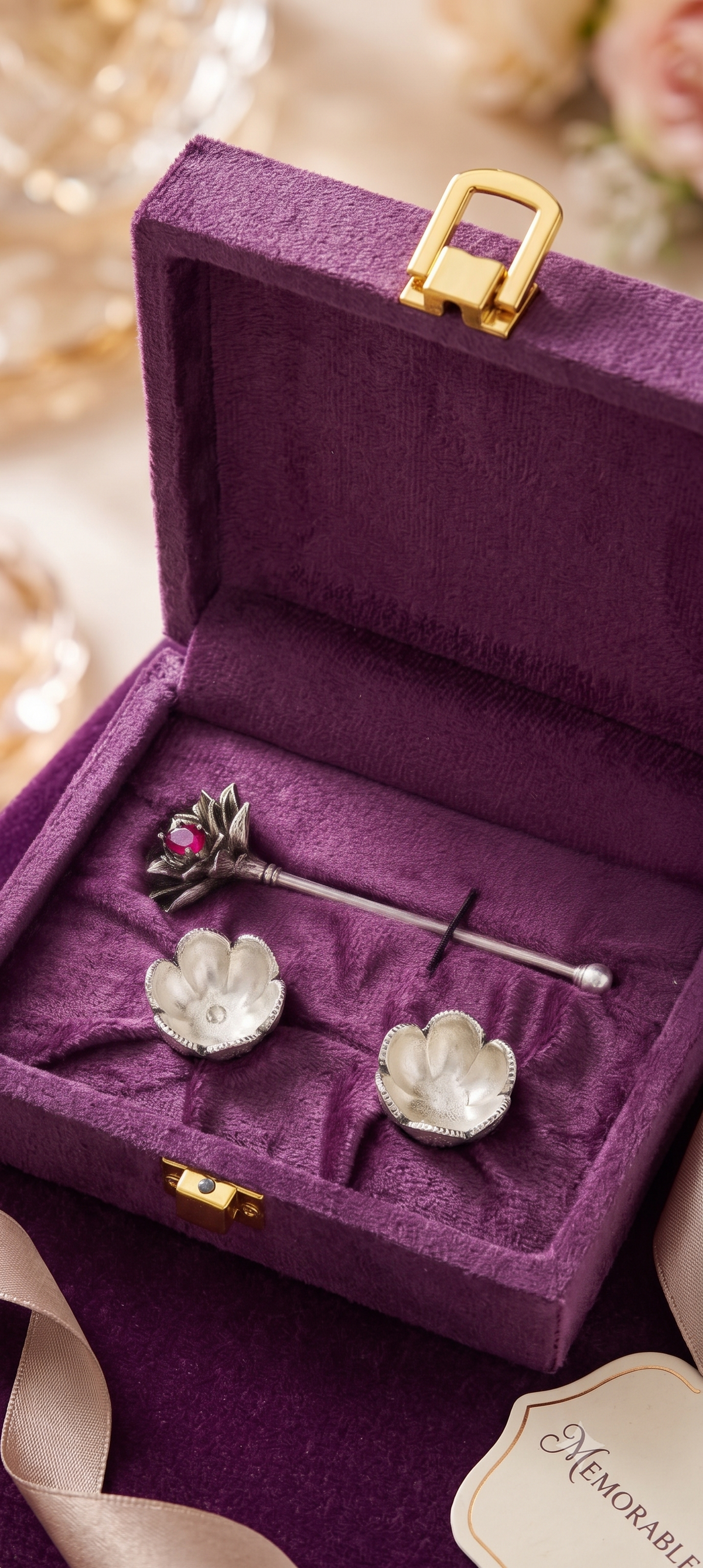 Rajatkamal Tilak Gift Box in Pure Silver Plating