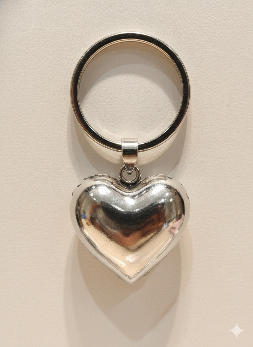 Sabera Silver Heart Keyring – Customizable Love Keepsake