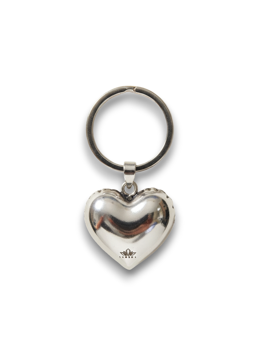 Sabera Silver Heart Keyring – Customizable Love Keepsake