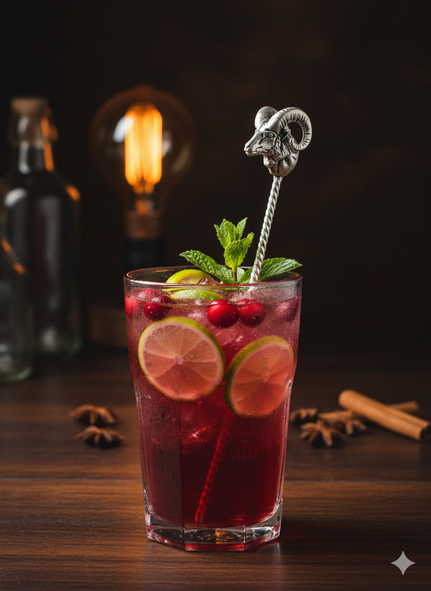 Elegant Silver Sheep Head Stirrer – Handcrafted Bar Accessory