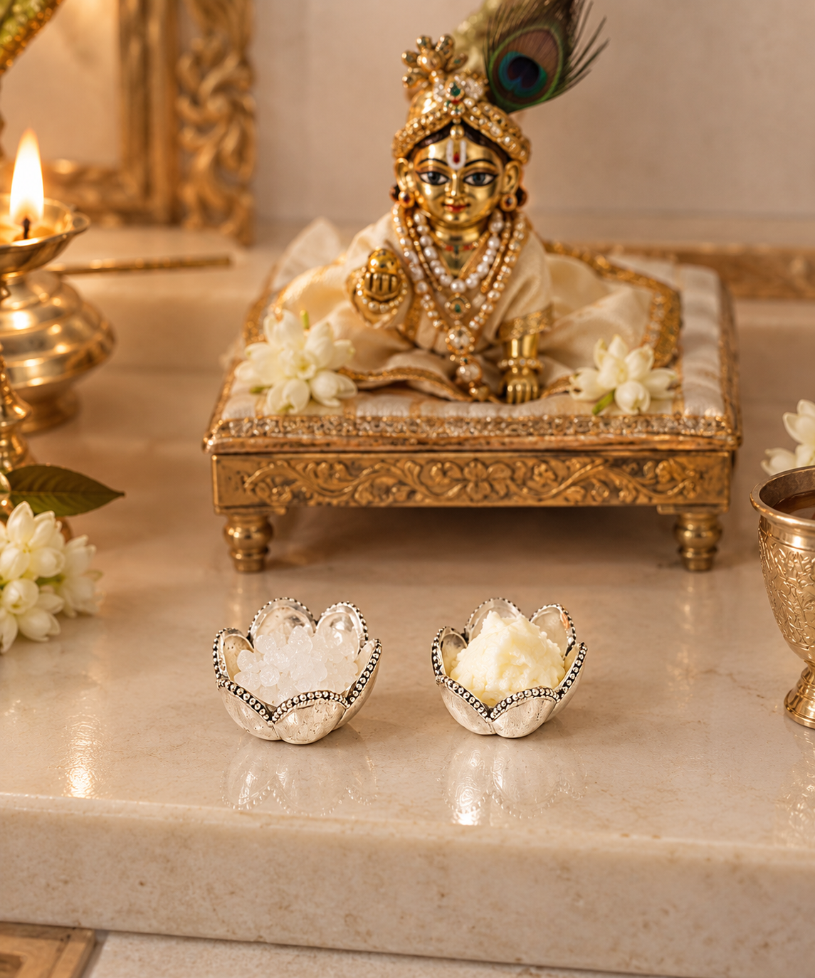 Kamal Katori Set of 2 in Pure Silver Plating