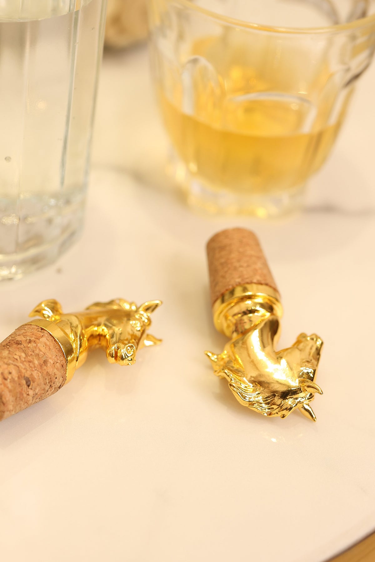 Horse Head Wine Bottle Stopper in gold plating