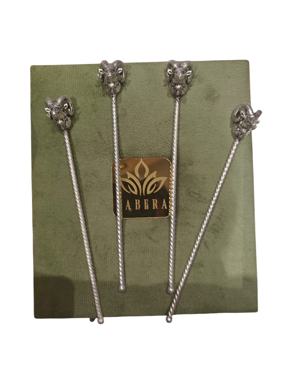 Elegant Silver Sheep Head Stirrer – Handcrafted Bar Accessory