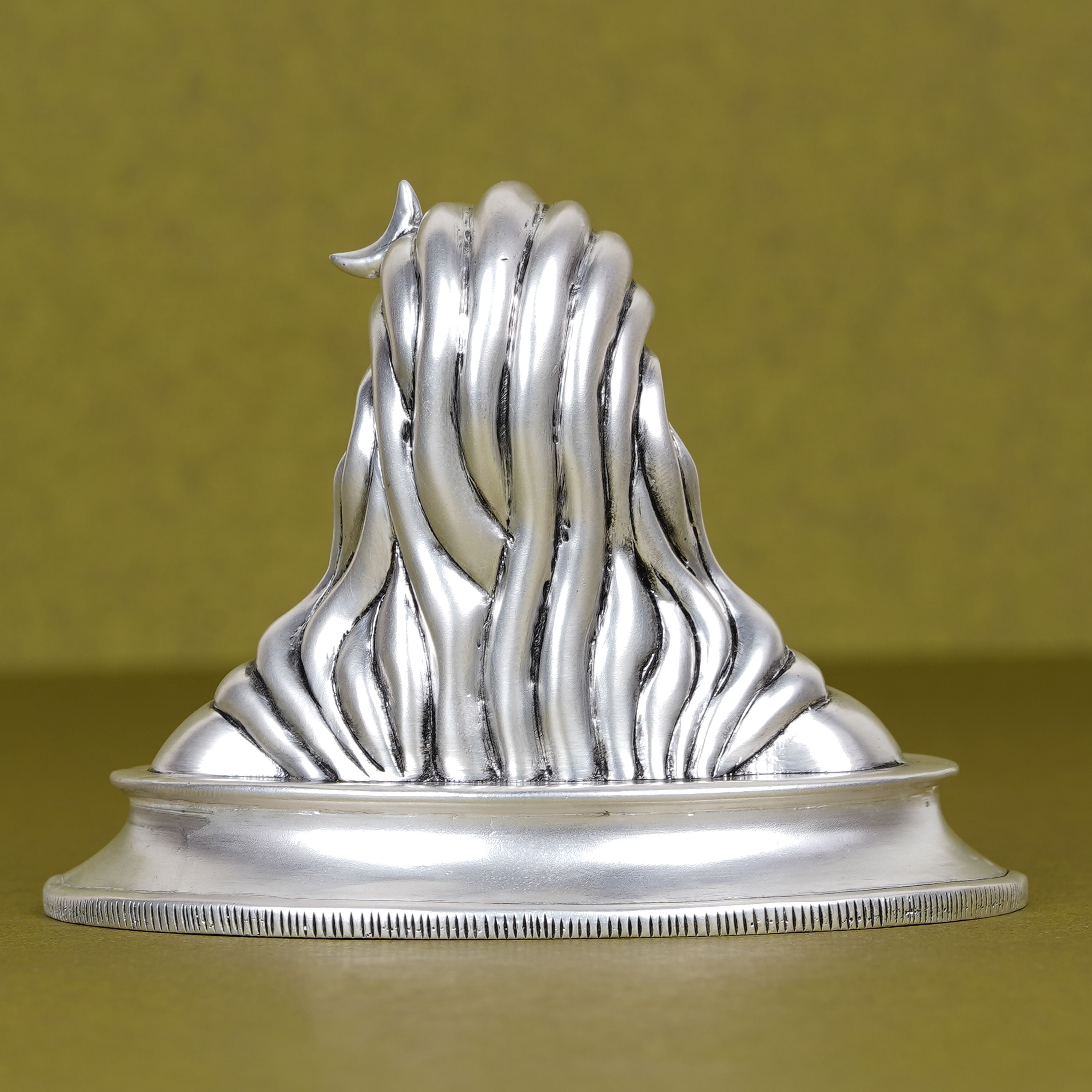 Adi Yogi Shiva Idol in Silver Plating for Car Dashboard