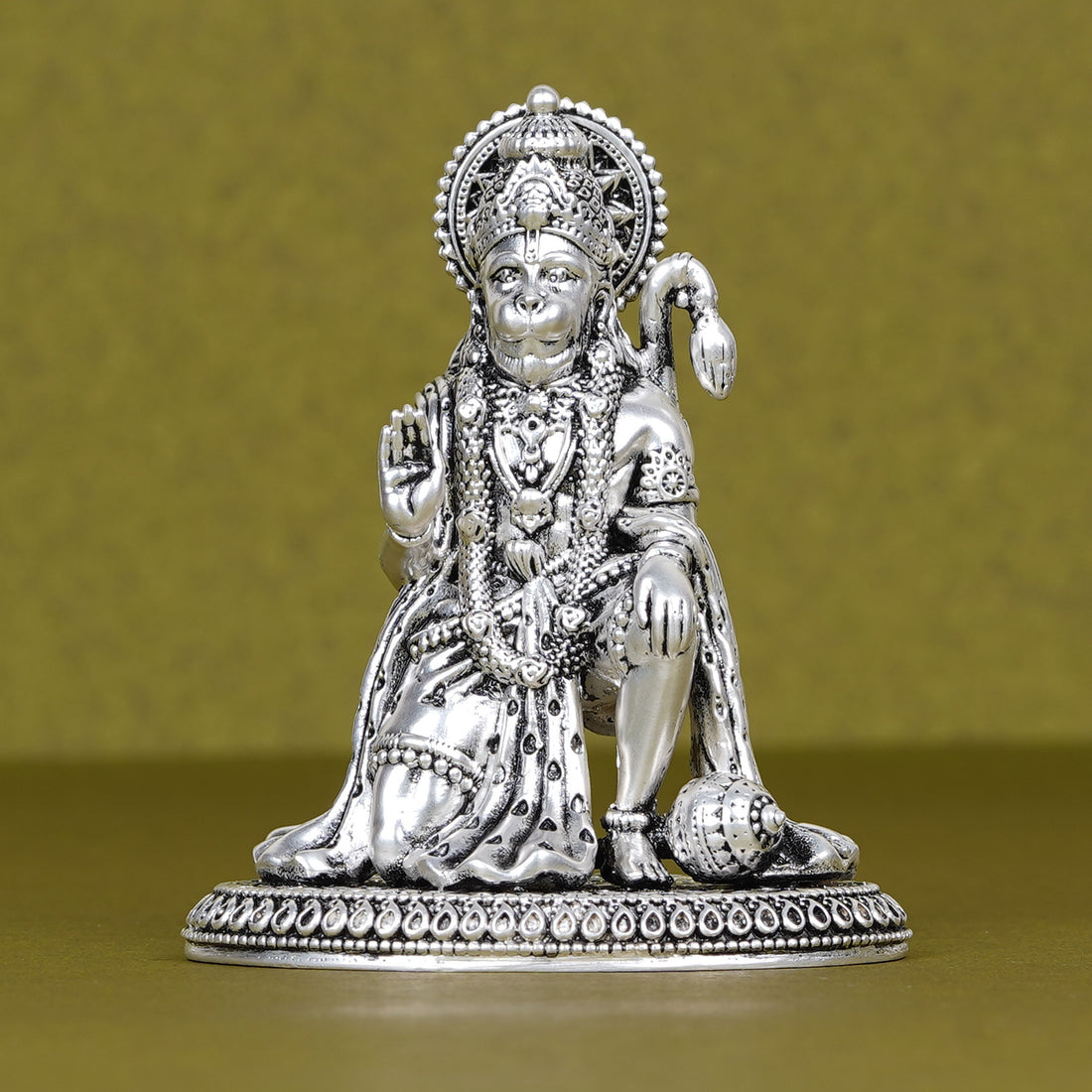 Hanuman Ji Silver Plated Idol for Car Dashboard