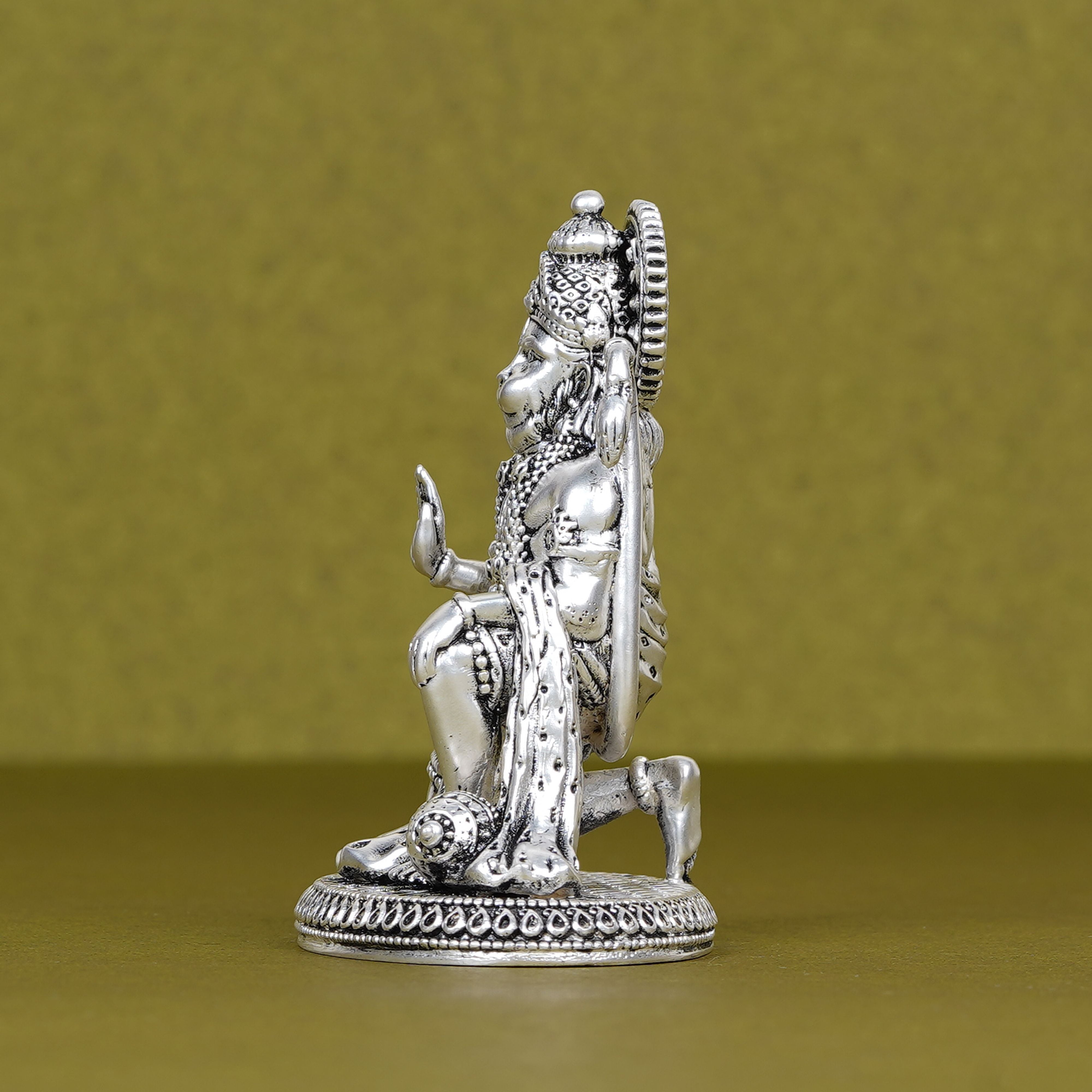 Hanuman Ji Silver Plated Idol for Car Dashboard