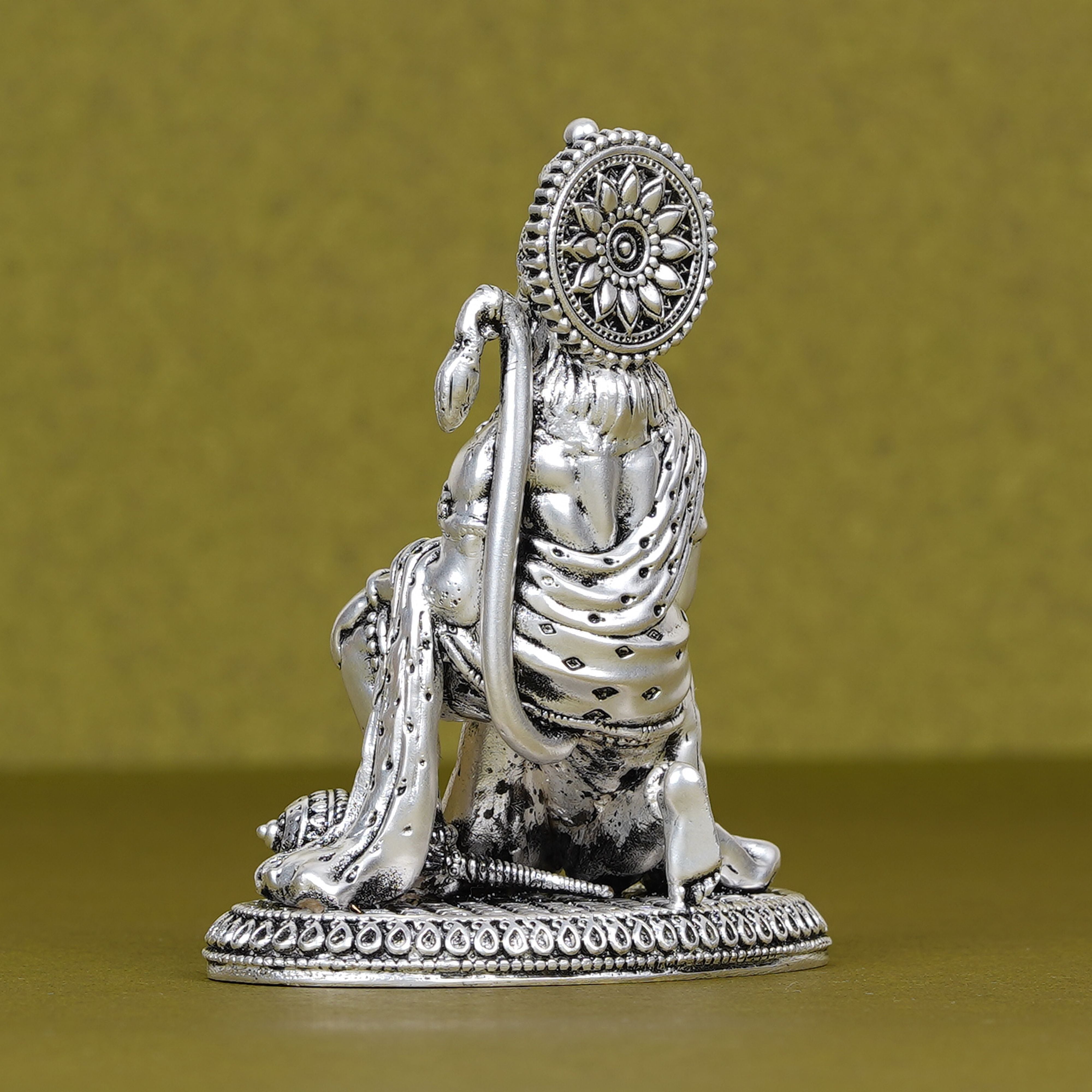 Hanuman Ji Silver Plated Idol for Car Dashboard