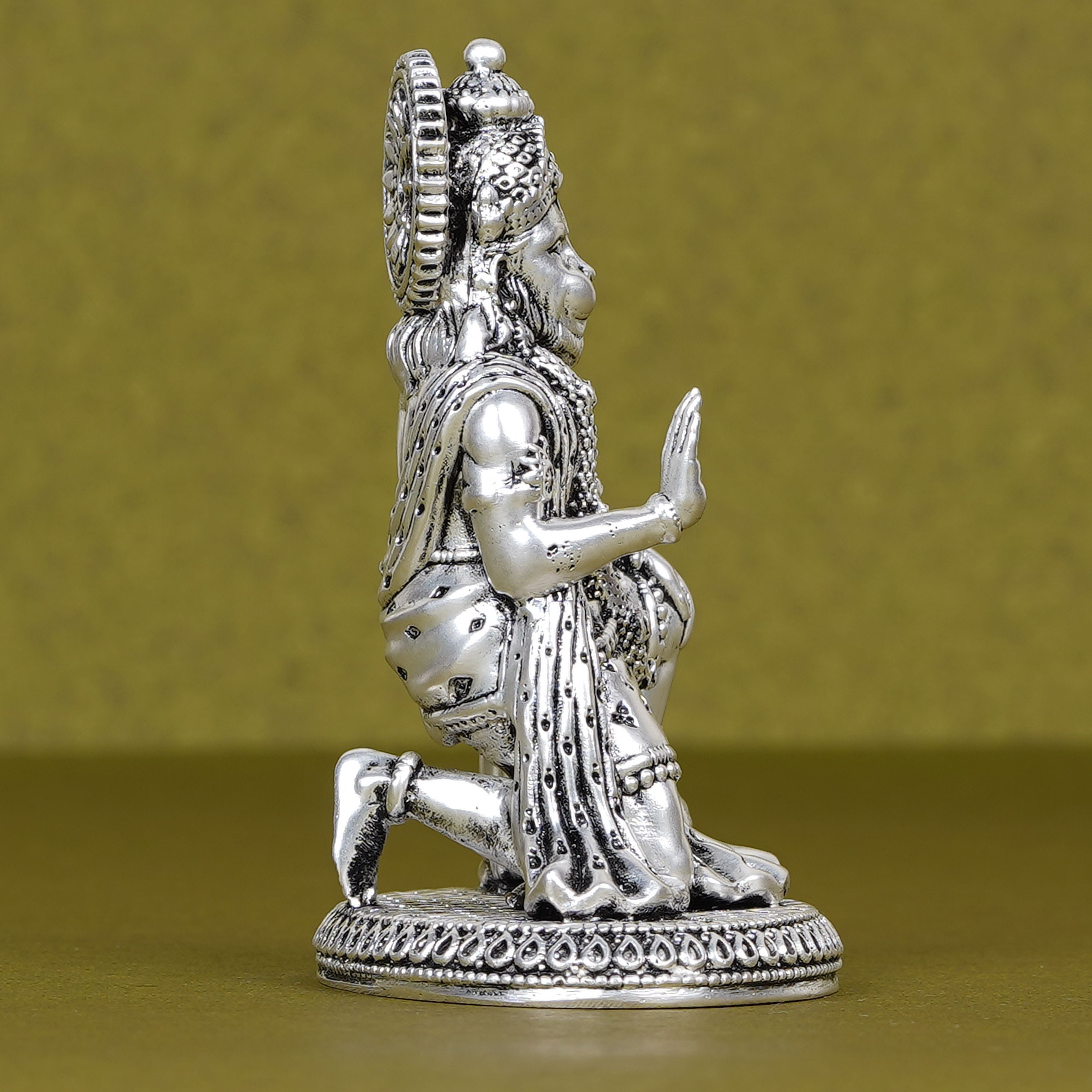 Hanuman Ji Silver Plated Idol for Car Dashboard