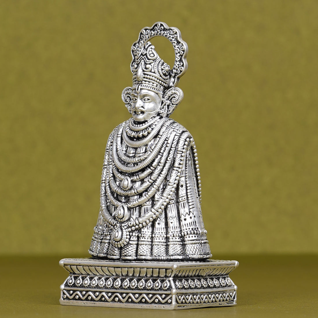 Khatu Shyam Ji Idol for Car Dashboard in Silver Plating