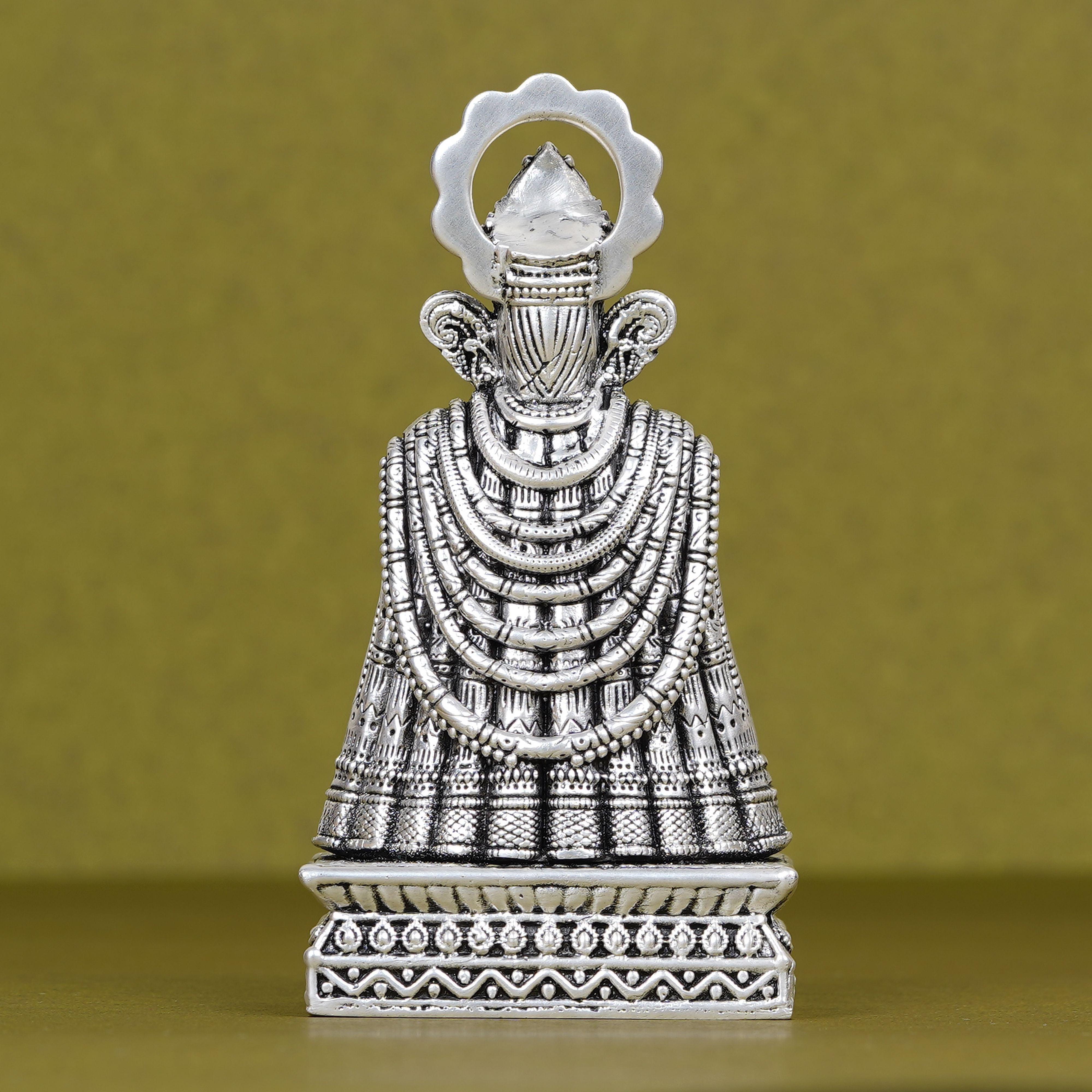 Khatu Shyam Ji Idol for Car Dashboard in Silver Plating