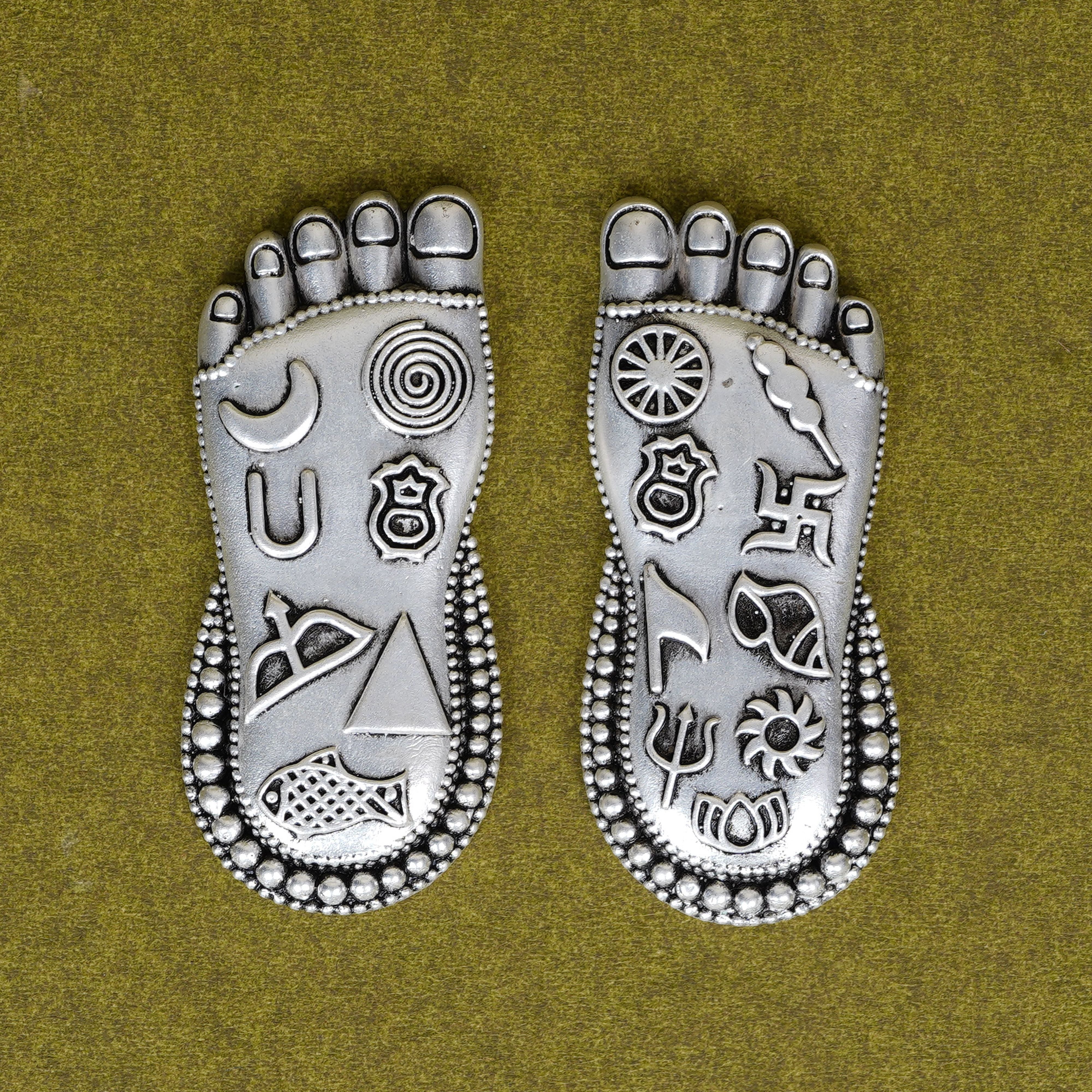 Lakshmi Charan on Wooden Plank/ Rose Quartz  Earthy & Auspicious