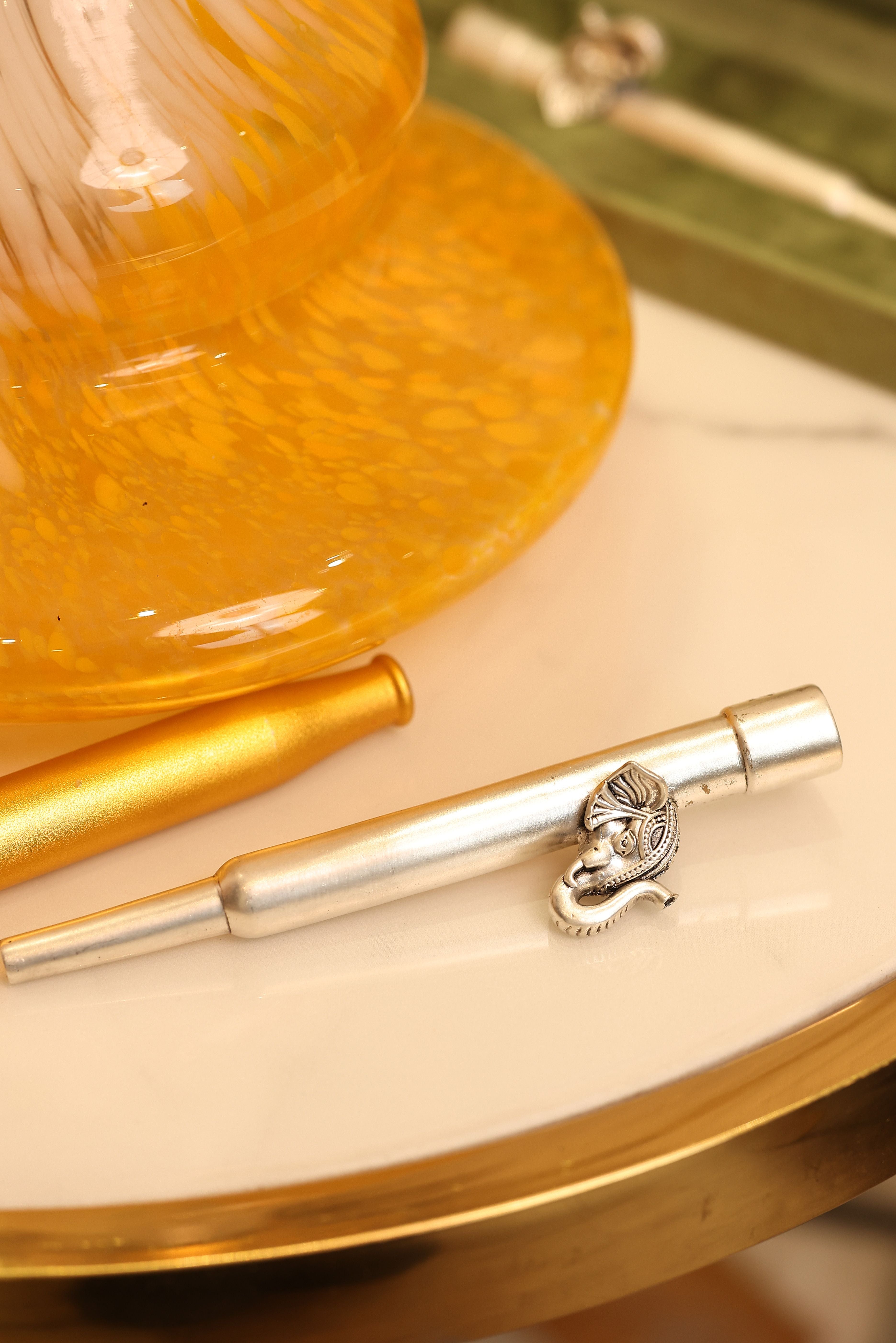 Pure Silver Plated Brass Hookah Tip Set of 2 in Velvet Box | Luxury Mouthpiece Collection | Choose Your Design Pair | Premium Shisha Accessory Gift Set