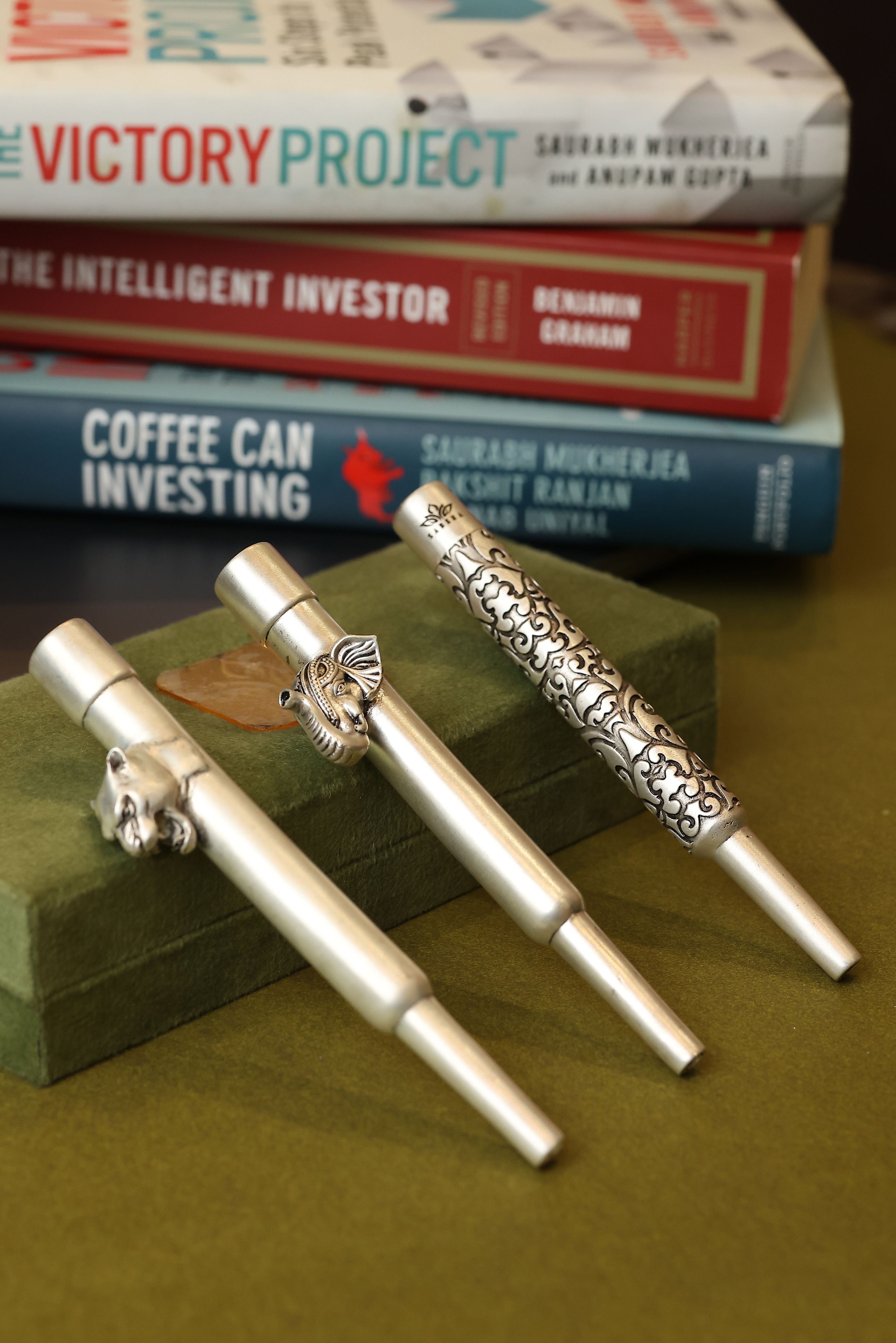 Pure Silver Plated Brass Hookah Tip Set of 2 in Velvet Box | Luxury Mouthpiece Collection | Choose Your Design Pair | Premium Shisha Accessory Gift Set