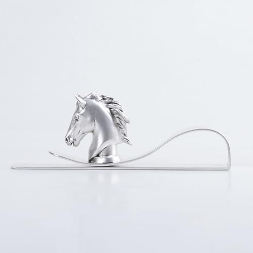 Silver Plated Brass Horse Head Paper Clip | Luxury Equestrian Desktop Organizer | Premium Office Decor Accessory