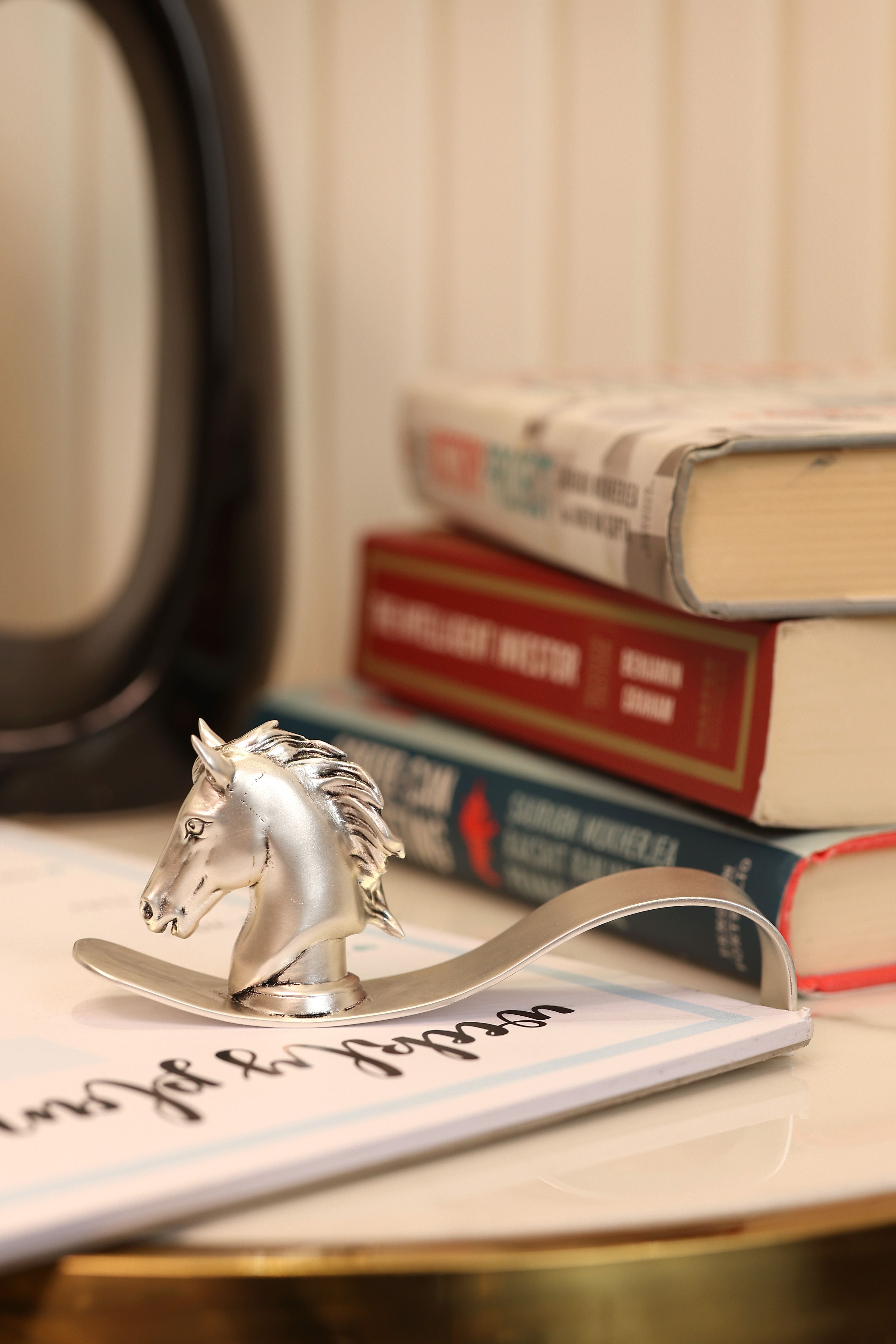 Silver Plated Brass Horse Head Paper Clip | Luxury Equestrian Desktop Organizer | Premium Office Decor Accessory