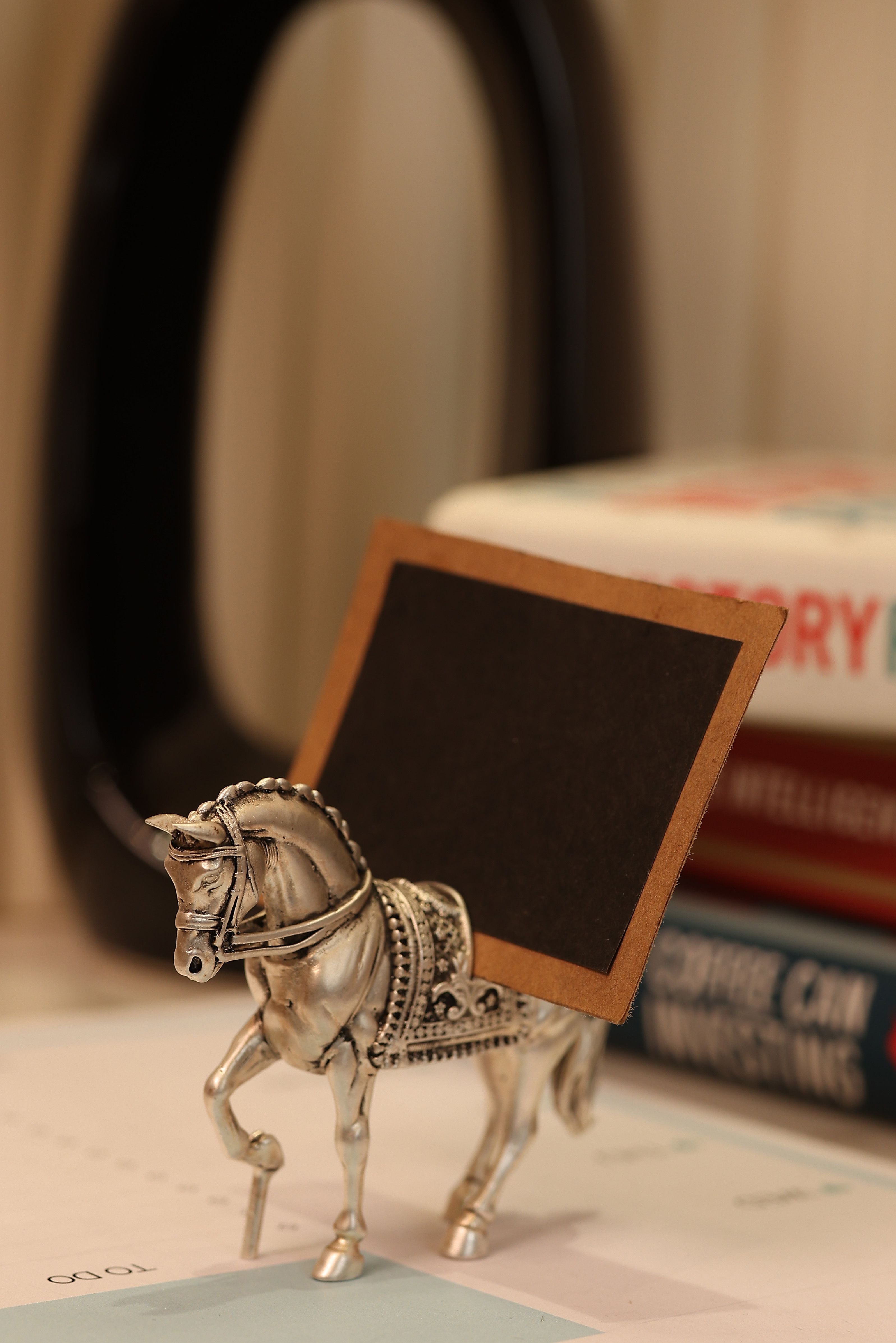 Horse Place Card Holder for Table in Silver Plating