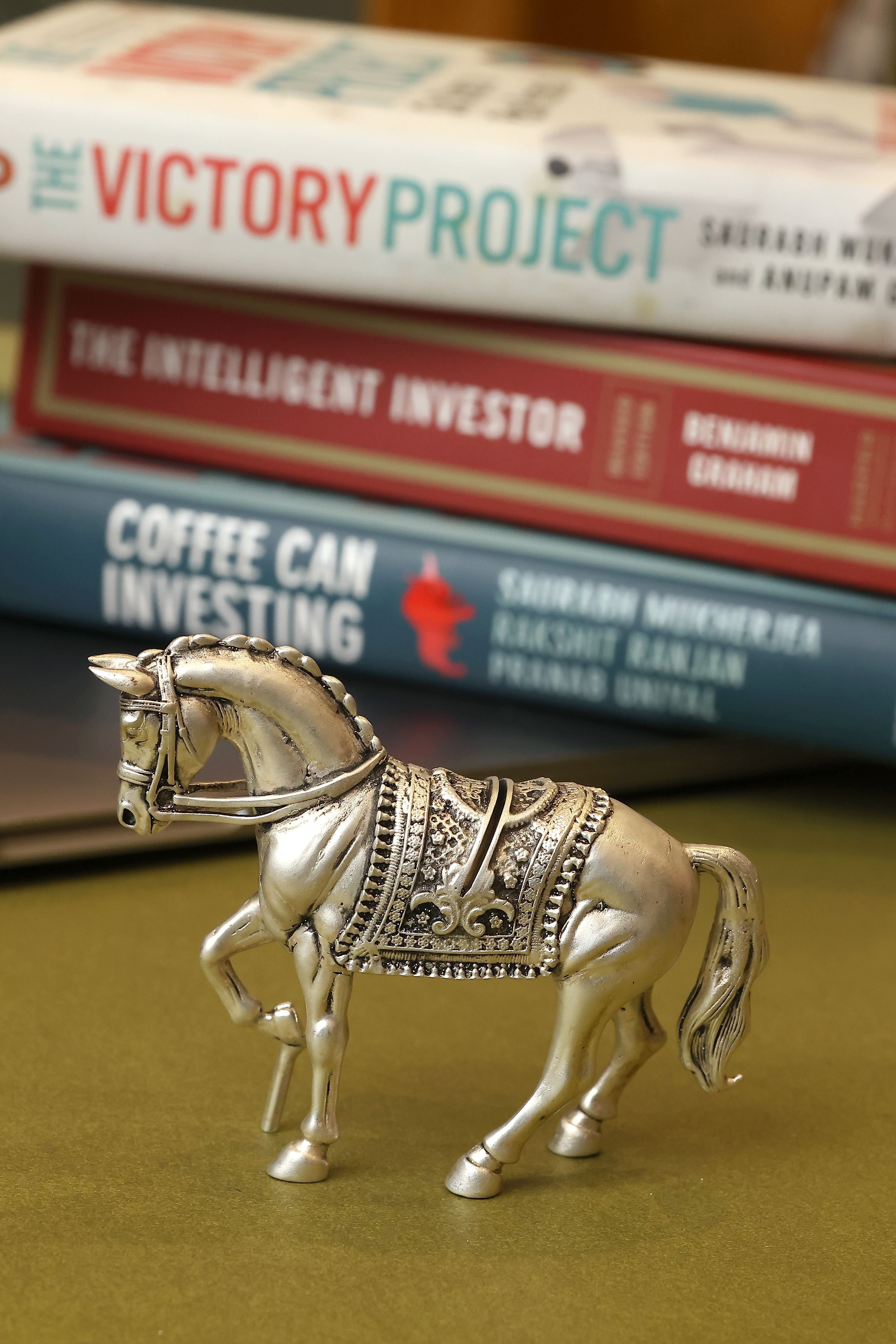 Horse Place Card Holder for Table in Silver Plating