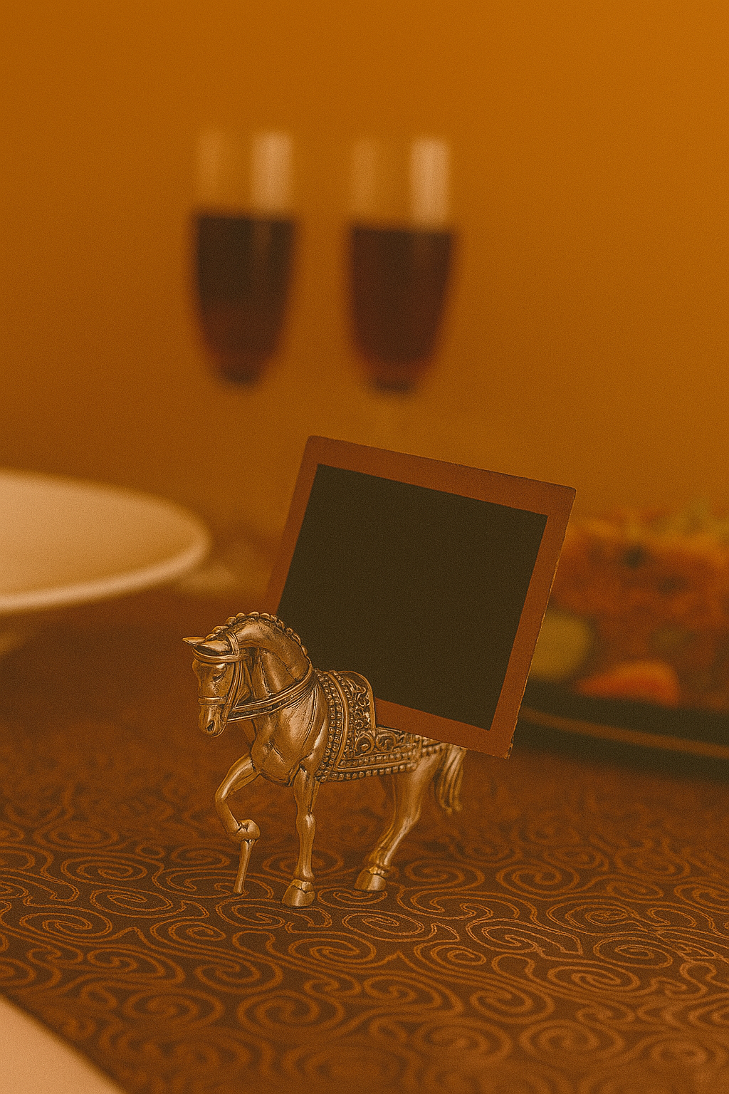 Horse Place Card Holder for Table in Silver Plating