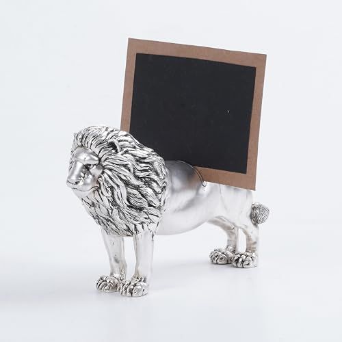 Lion Place Card Holder for Table in Silver Plating