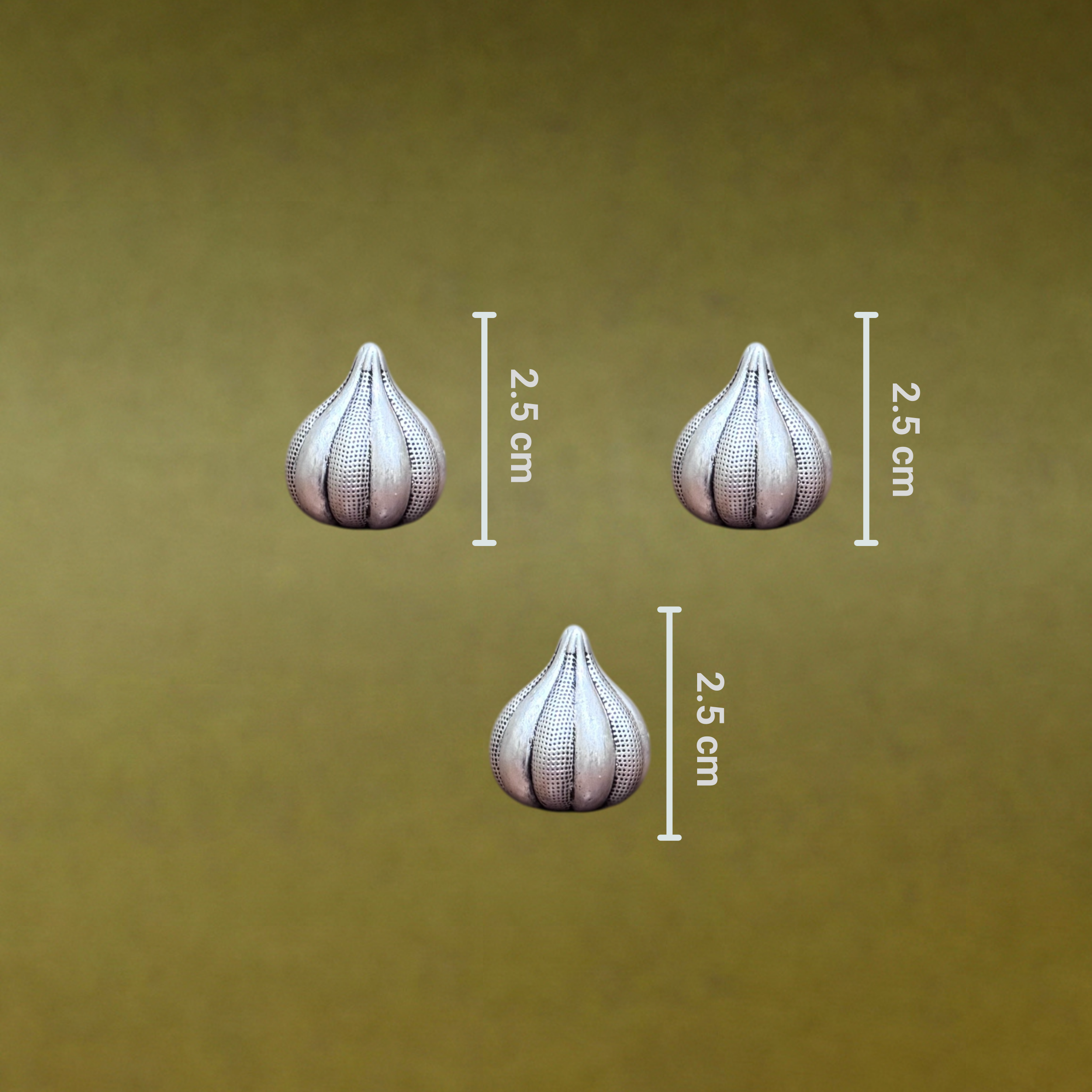 Set of Three Silver Modaks – Tranquil Blessings by Sabera